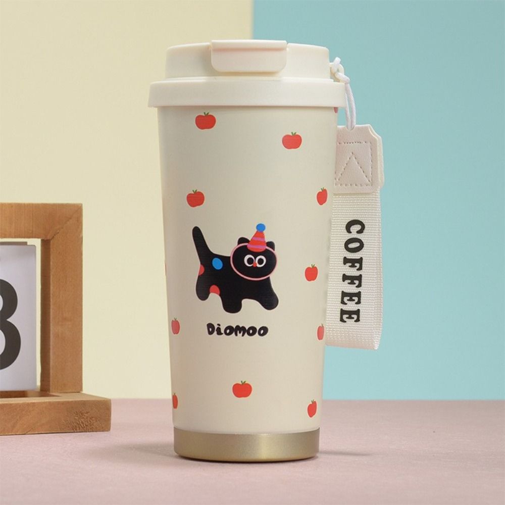 

500ml Insulated Water Bottle Stainless Steel Travel Coffee Cup Portable Thermal Cup Cartoon Puppy