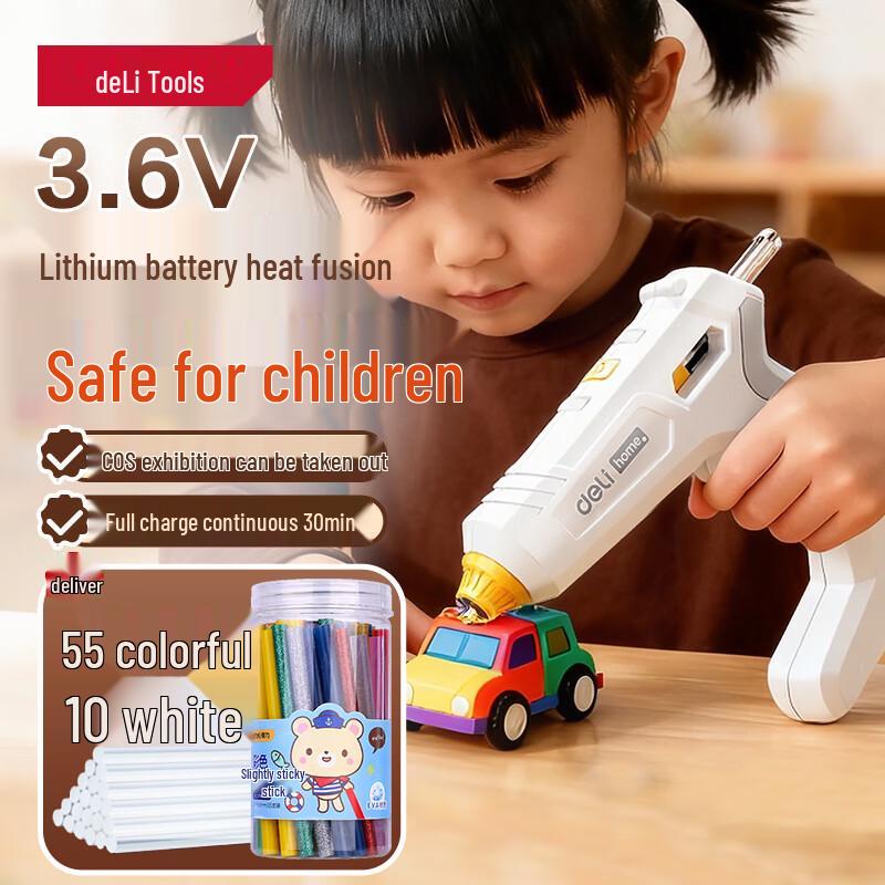 Deli 3.6V Cordless Hot Melt Glue Gun CN plug (adapter included)