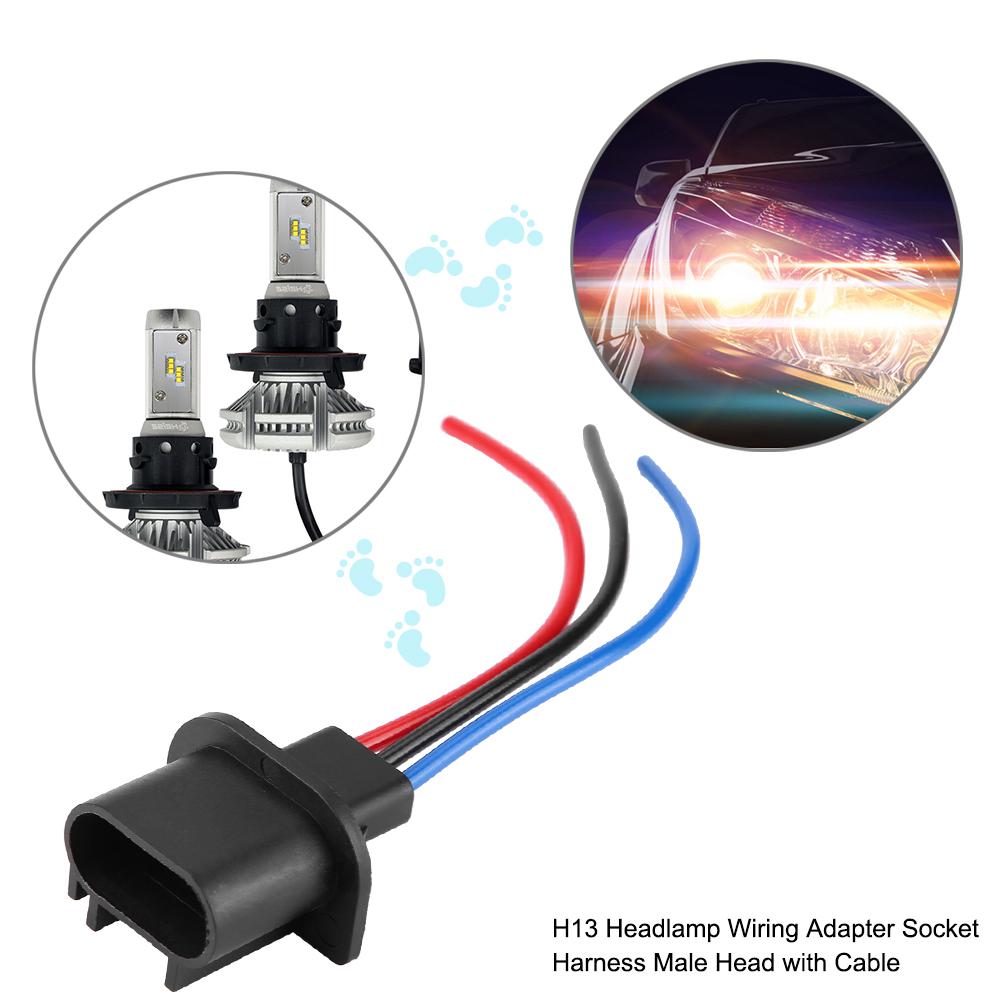 Headlamp Wiring Adapter Socket Harness Male Head with Cable