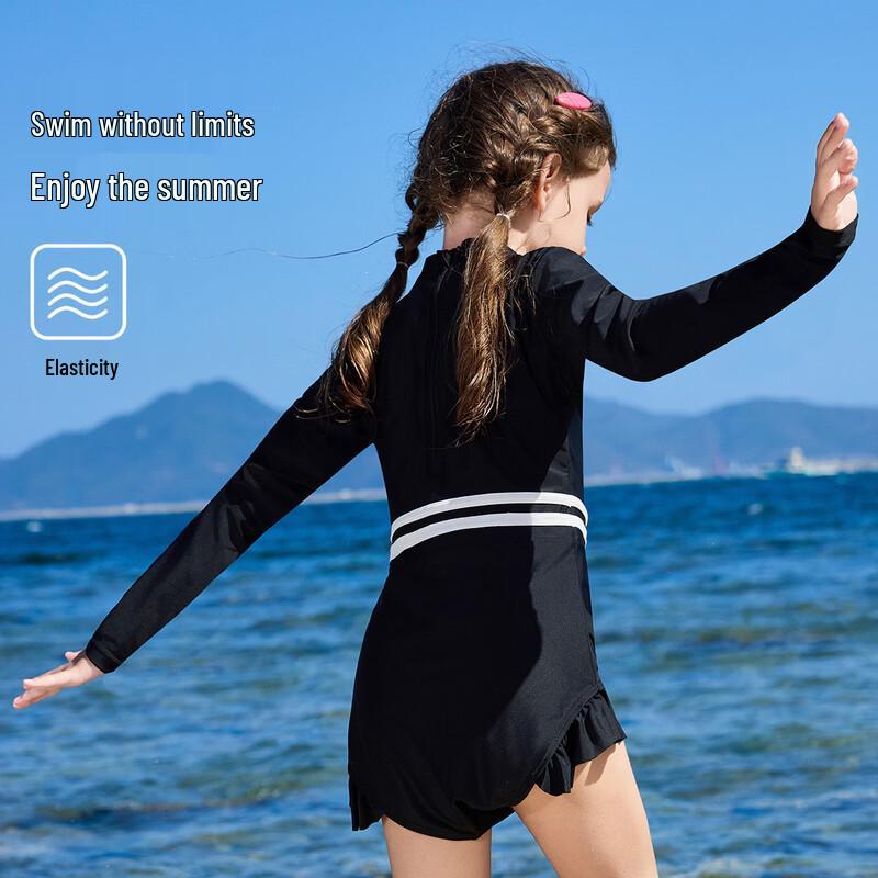 ASK JUNIOR Kids' Chlorine-Resistant One-Piece Swim Dress