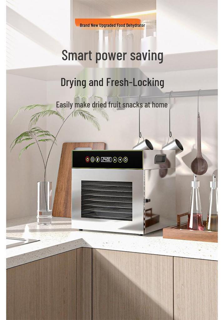 2025 Model Dual-Use 8-Layer Fruit & Vegetable Food Dehydrator for Home & Commercial Use