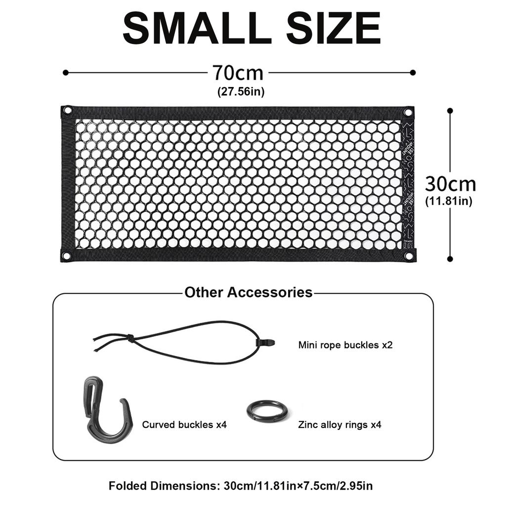 Universele Autonet Opbergvak 4 Haken Rolbaar Draagbaar Nylon HDPE voor Auto SUV Kofferbak Achterbank RV Camper Kamperen