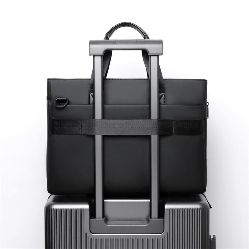 Men's Business Briefcase Large Capacity Expandable Computer Bag Shoulder Crossbody Handbag