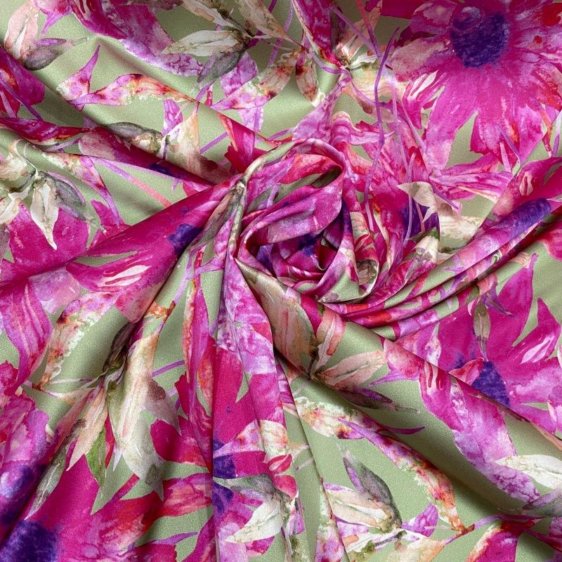 19mm 108cm Printed Silk Fabric Custom Silk Fabric Printing Digital Print Silk Fabric
