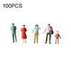 100Pcs 1:75/1:100/1:150 Mixed Miniature Sand Model DIY Standing People Figures