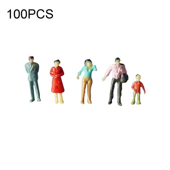 100Pcs 1:75/1:100/1:150 Mixed Miniature Sand Model DIY Standing People Figures