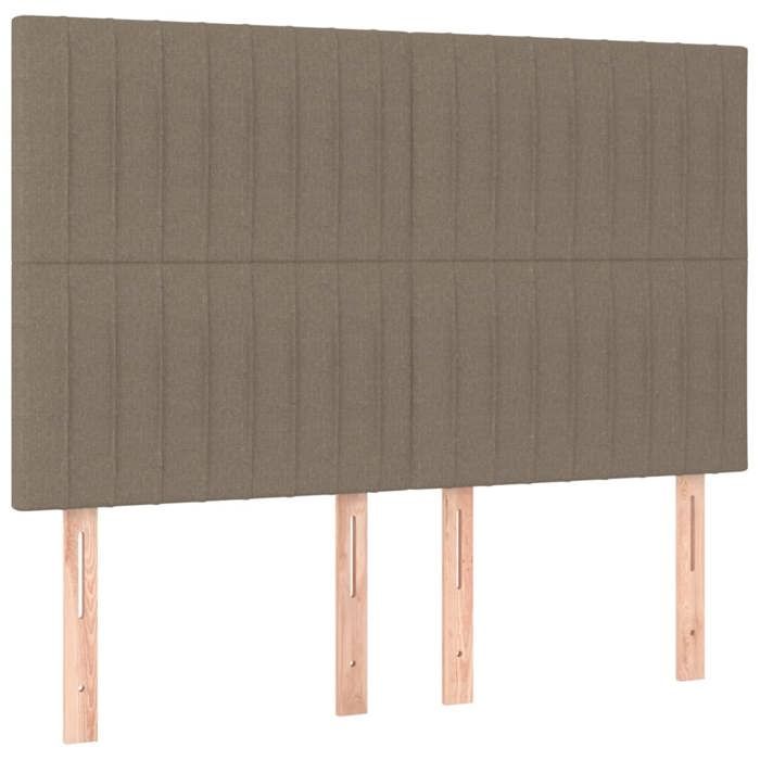 Tête de lit - Maison Exclusive - Tissu taupe - Hauteur réglable - Pieds en bois - 144×5×118/128 cm