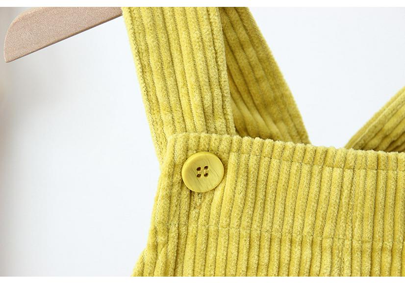 Korean Kids' Corduroy Overalls with Crotch Opening (0-3 Years) - 2026 New Style