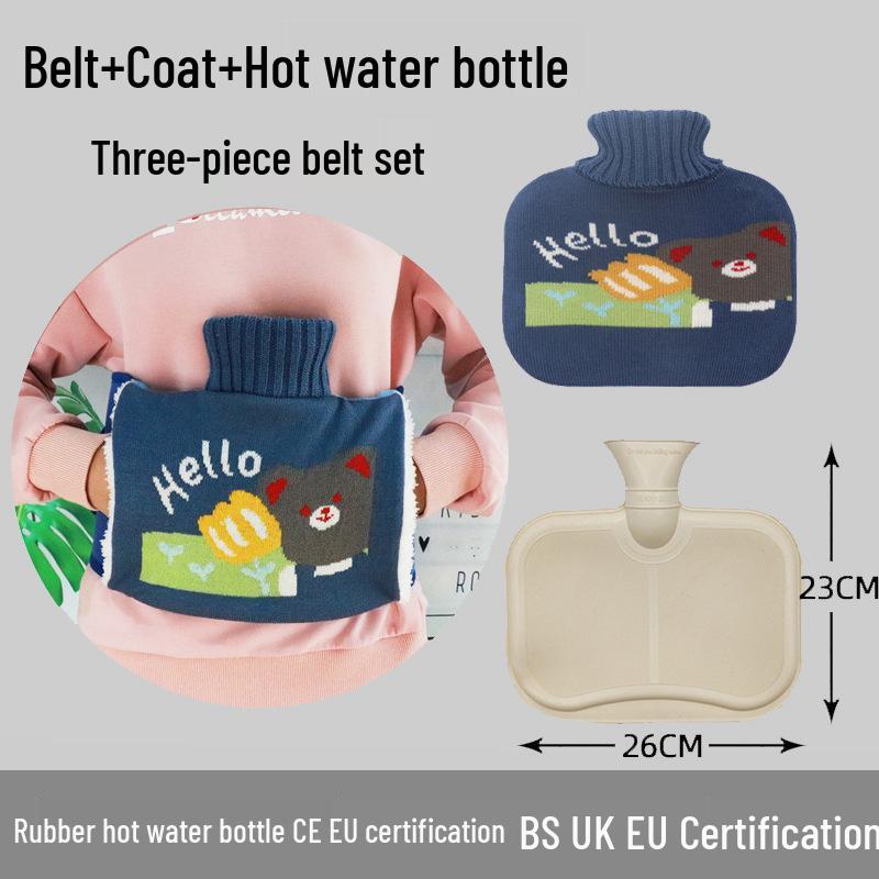 Explosion-Proof Hot Water Bottle: Rubber Design for Stomach and Feet, Long-Lasting Warmth