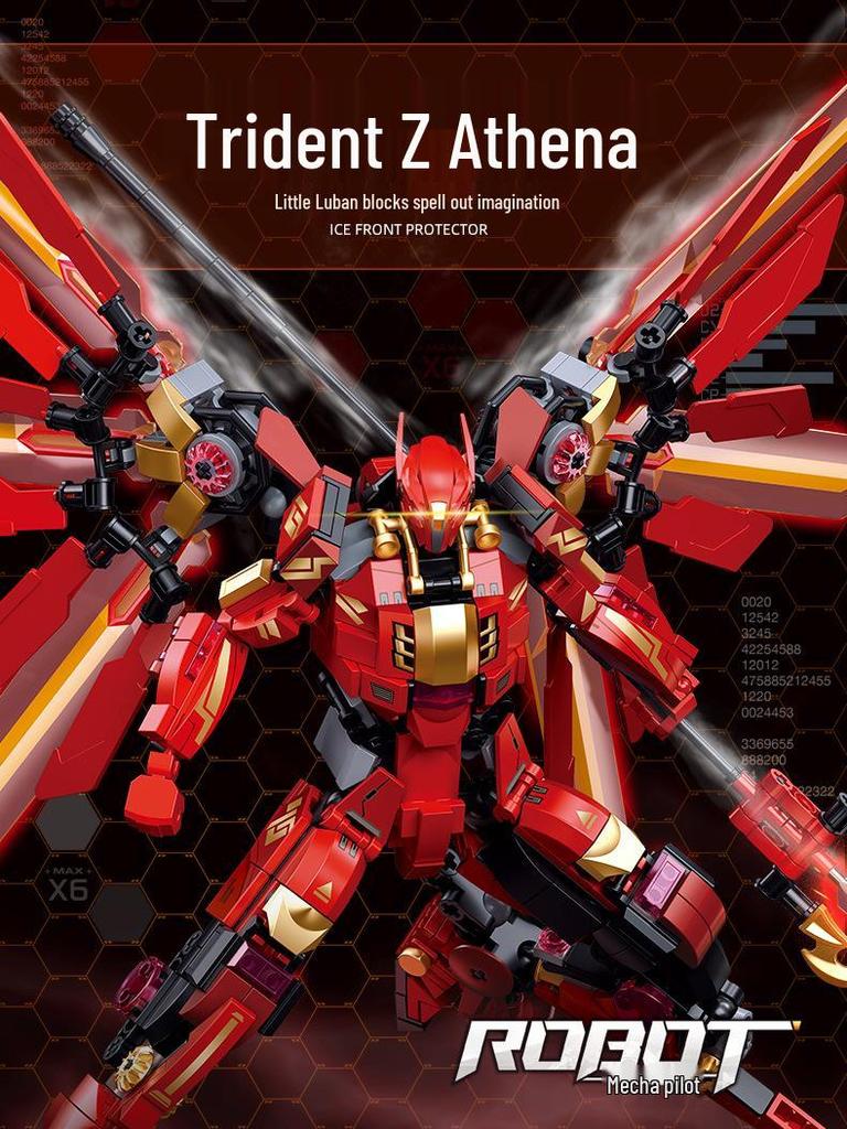 Little Luban B1120-52 Trident Athena Mecha Ember Guerrilla Building Block Toy