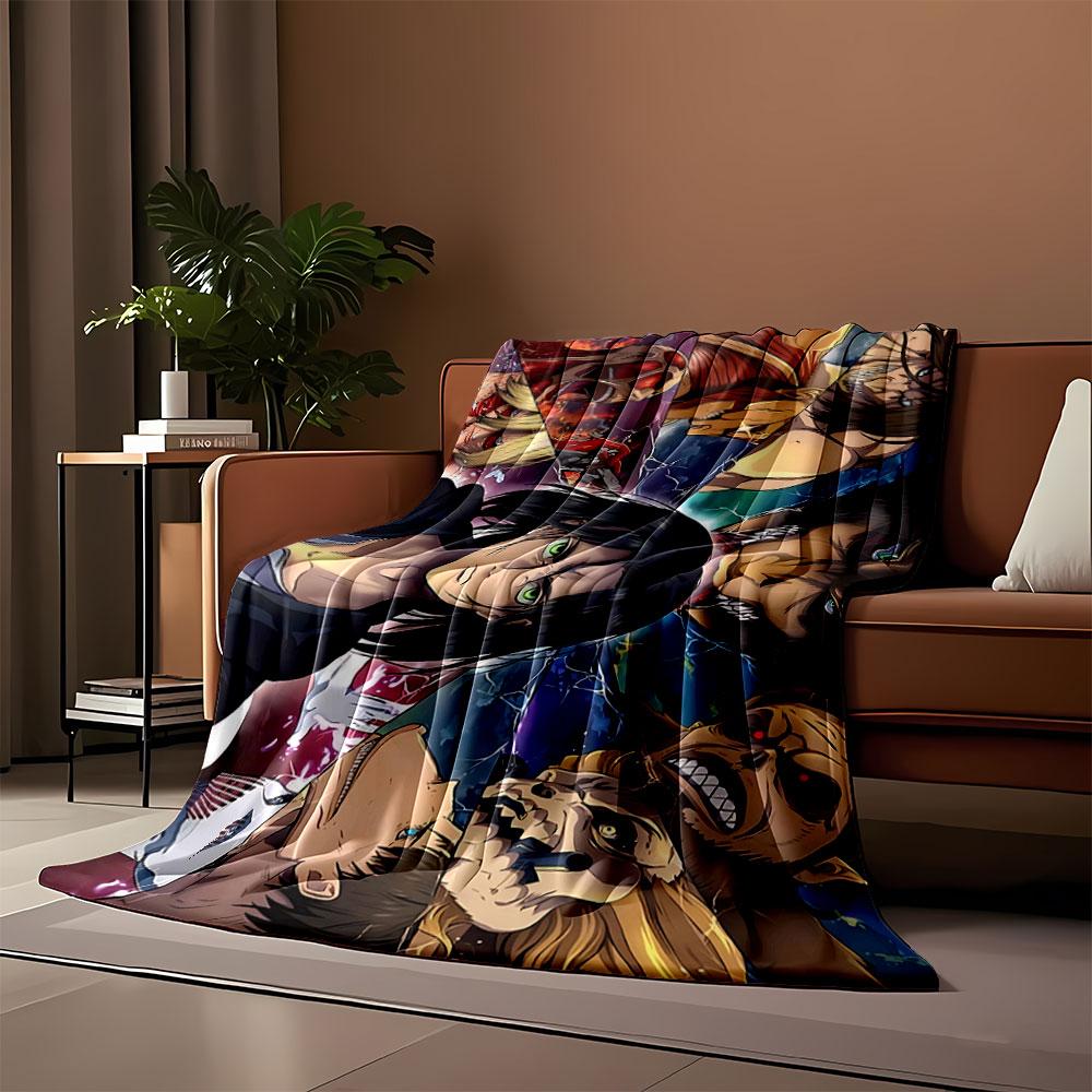 A Central Figure Surrounded by Shards of Powerful Titan Characters. for All Seasons Blanket Lunch Break Throw Gift
