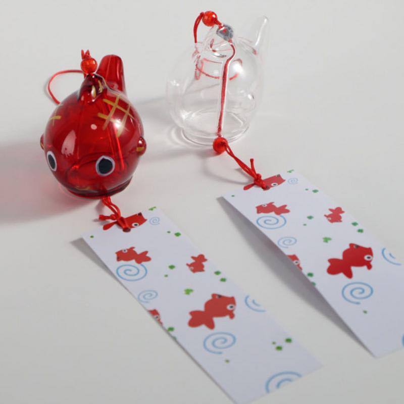 Glass S Style Goldfish Garden Hanging Ornament Outdoor Decor Pendant Furin Decorative Fish Japanese Wind Chimes
