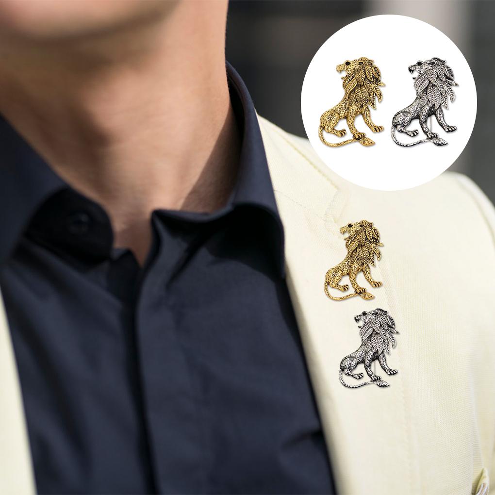 Men Animal Shaped Brooch Pin Zinc Alloy Breastpin Retro Brooches Decor Jewelry for Dating Party Present Ornaments