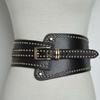 Personalized Design Rivet Wide Waistbands Adjustable Irregular Leather Belt  Skirt Accessories