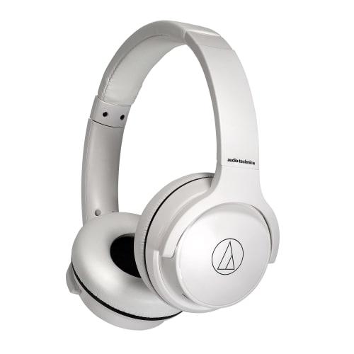 Audio-Technica ATH-S220BT WH Wireless Headphones, Bluetooth, Up to 60 Hours of Playback, Fast Charging, Low Latency Mode, Multi-Point Support, Slim De