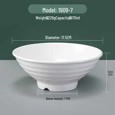 Ru Han Melamine Imitation Porcelain Noodle Bowl - 5 Pack
