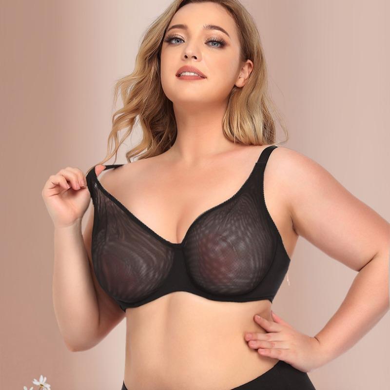 Soutien-gorge sexy européen et américain ultra-fin transparent grande taille sous-vêtement