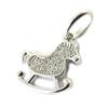 Les Trésors De Lily [N5344] - White 'Rocking Horse' Silver Pendant (rhodium-plated) - 12x11 Mm