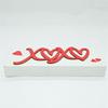 A20F-Happy Valentines Day Decorations, Kiss Valentines Sign, 2 Pieces Wooden Block Set, Valentine's Day Decor