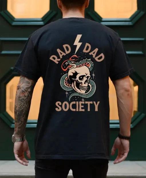 Rad Dad Society T Shirt Cool Dad Club Dad Life Tee Fathers Day Gift S