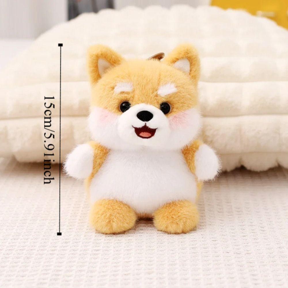 Stuffed Animal Husky Corgi Plush Schnauzer Dog Stuffed Keychain Dog Plush Pendant  Kids Toy