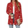 Women's Christmas Printed Lightweight Cardigan Long Sleeved Casual Loose Thin Fit With Pockets Cardigan Jacket