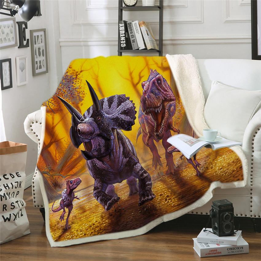 Dinosaur Blanket Bedding Sheet Sofa Cover Throw Nap Blanket As Mat Travel Picnic Home For Adults Kids on Bed Crib Plane Cobertor