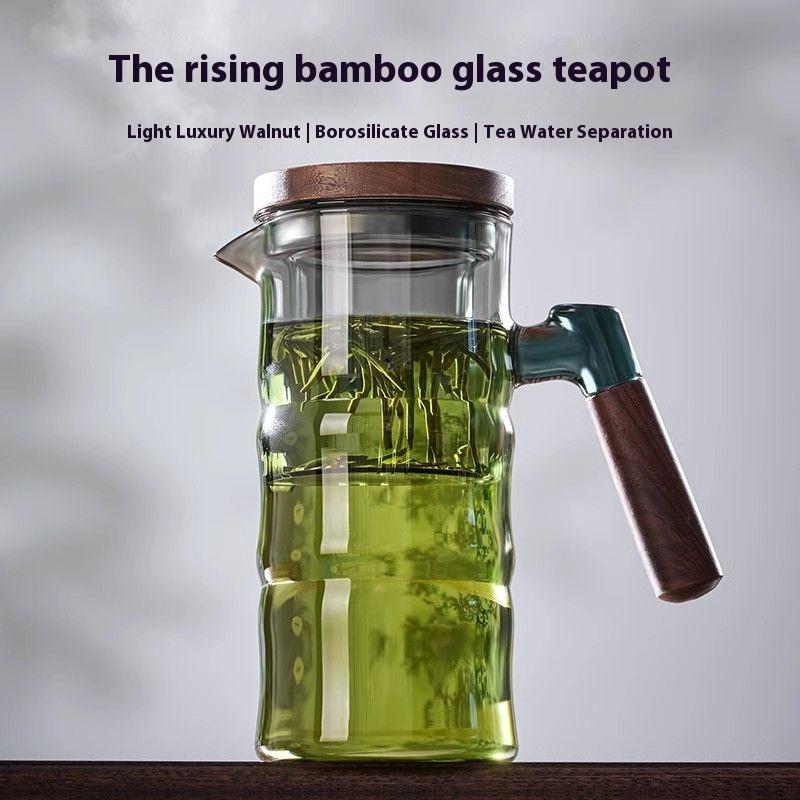 GIANXI Kuchyňské Průhledné Skleněné Šálky Dřevěná Rukojeť Hrnky na Kávu Nápojové Sklo Filtr Šálek na Čaj Přenosné Espresso Šálky Vánoční Dárky