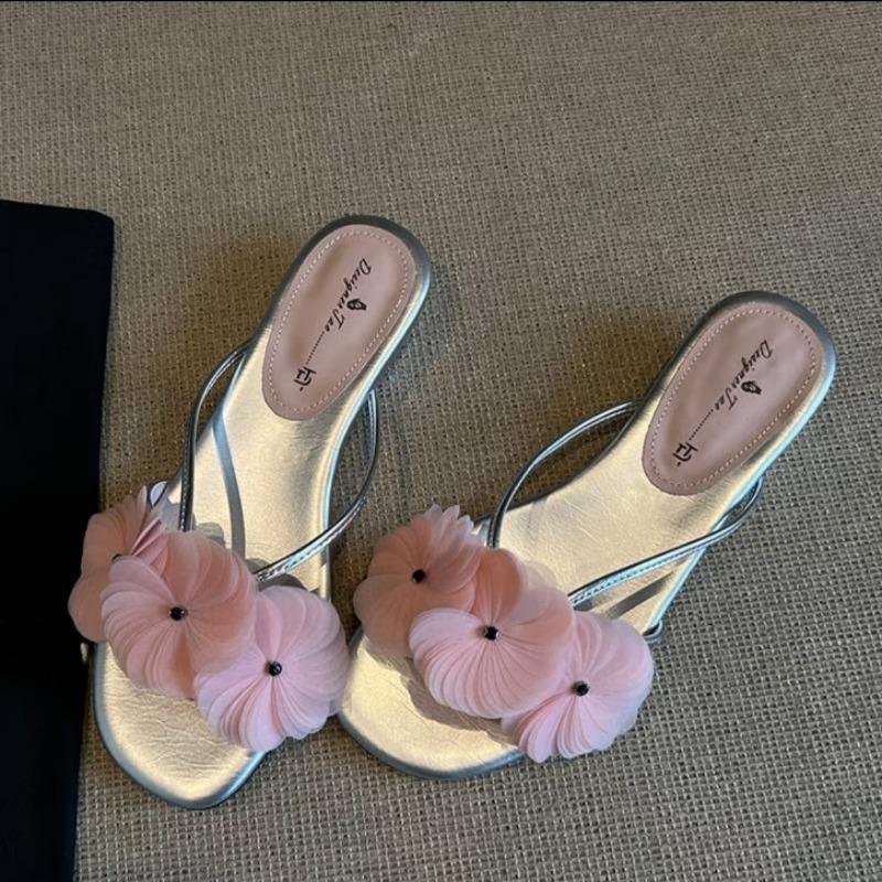 Versatile Flat One-shoulder Shoes Women's Half-shoulder Slippers Flip-flops