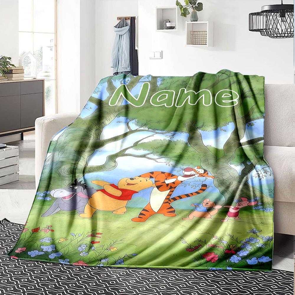 Custom Name Tigger Movie Adventure flannel Blanket for Super Soft Cute Comfort Blanket for Travel Bedding Couch Sofa Blanket