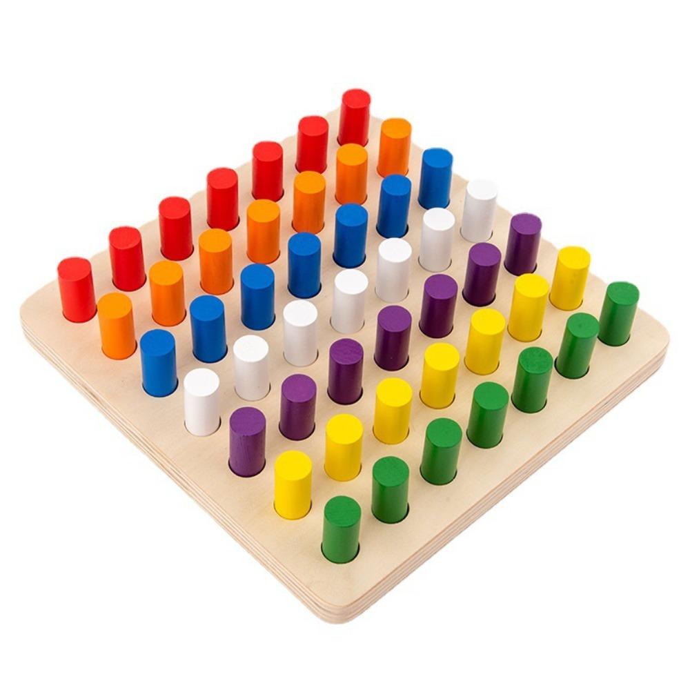 Montessori Color Matching Board Game Plugboard Early Education Intelligence Toy  Boys Girls