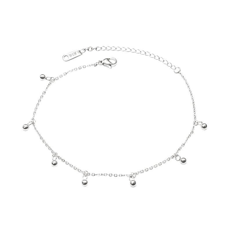 Elegant Round Bead Anklet In 18k Gold Titanium Steel - Women's Fashion Jewelry S080