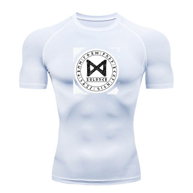 Men's Compression Fitness Sport T-Shirt, Rune Balance Print