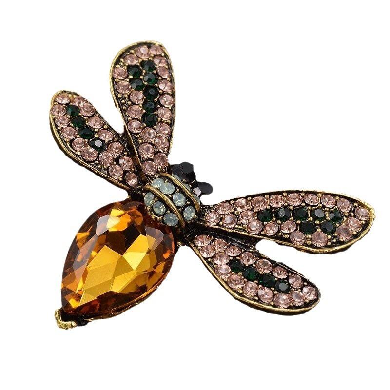 Rhinestone Vintage Bee Brooch Large Insect Pin Brooch For Women Fall/Winter Gifts