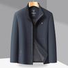 2026 Spring/Autumn Men's Plus Size Stand Collar Casual Jacket - Loose Fit