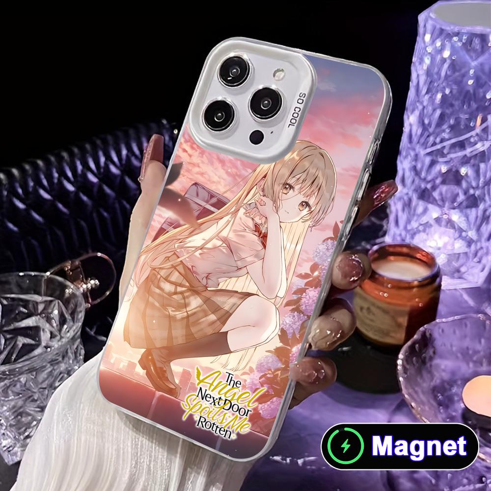 

Angel Mahiru Shina Phone Case for iPhone 17 16 15 14 13 12 11 X XR XS Air Pro Max Plus Colorful Silver MagSafe Cover iPhone17 Pro Max