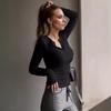 2026 Autumn/Winter Women's Ribbed V-Neck Slim-Fit Knitwear Top