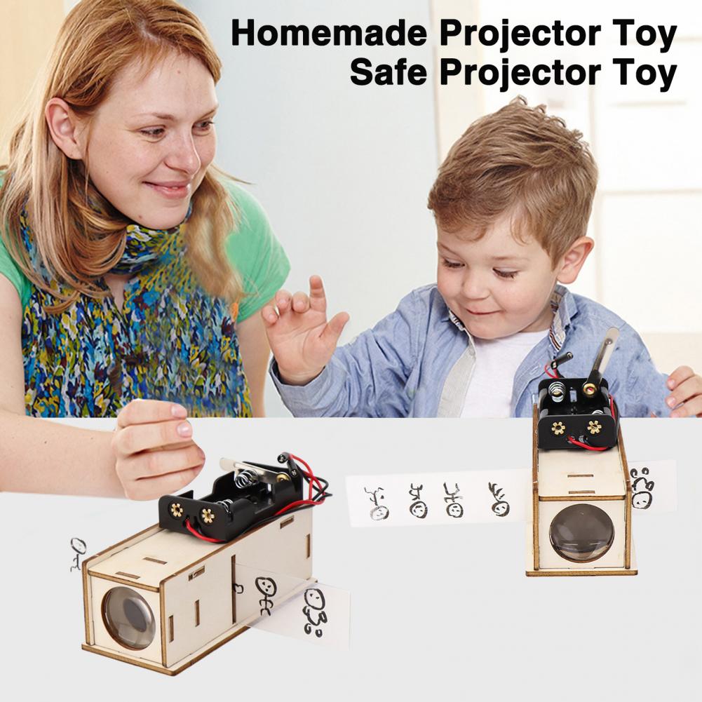 Children Toy Slide Projector Educational Toy DIY Slide Projector Model Kid Elementary Students Science Experiment Equipment