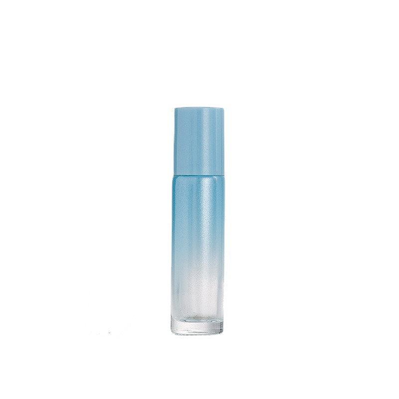 10PCS 10ml Gradient Color Glass Roller Bottles, Pearlized Refillable Containers for Massage Oil & Floral Water