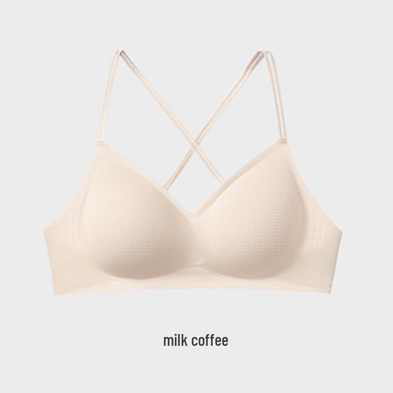 Ice Cream Backless Seamless Wireless Bra - Comfortable Women's Criss-Cross Thin Strap with Fixed Cup