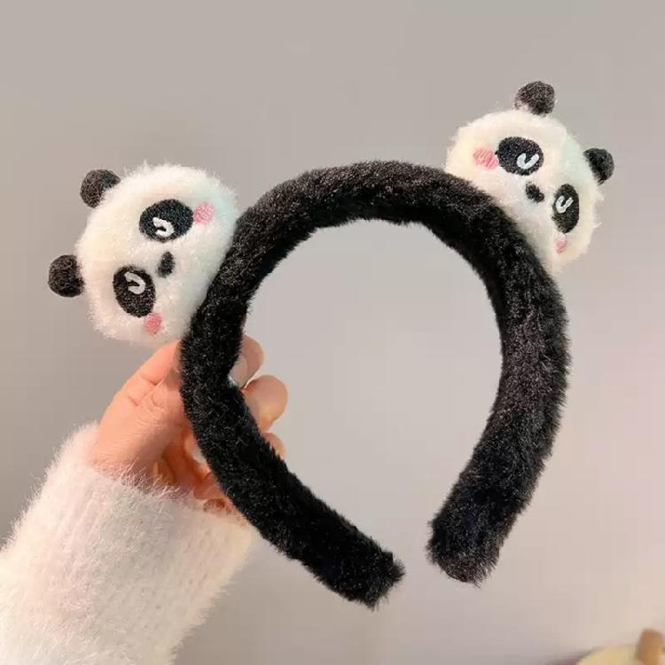 Cute Panda Hair Band Plush Animal Theme Hair Accessory Korean Style Headband Hair Decoration for Comfort and Style
