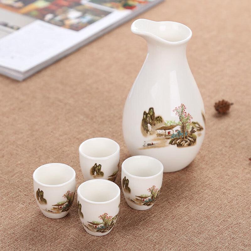 Qiwei Ceramic 9-Piece Liquor and Sake Set