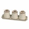 3 Pieces Ceramic Seasoning Jar with Lid Countertop Condiment Organizer Tray