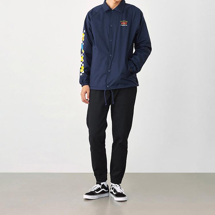Vans Simpsons Collaboration Coach Jacket Men Outerwear Navy-Blue VN0002MUZZZ