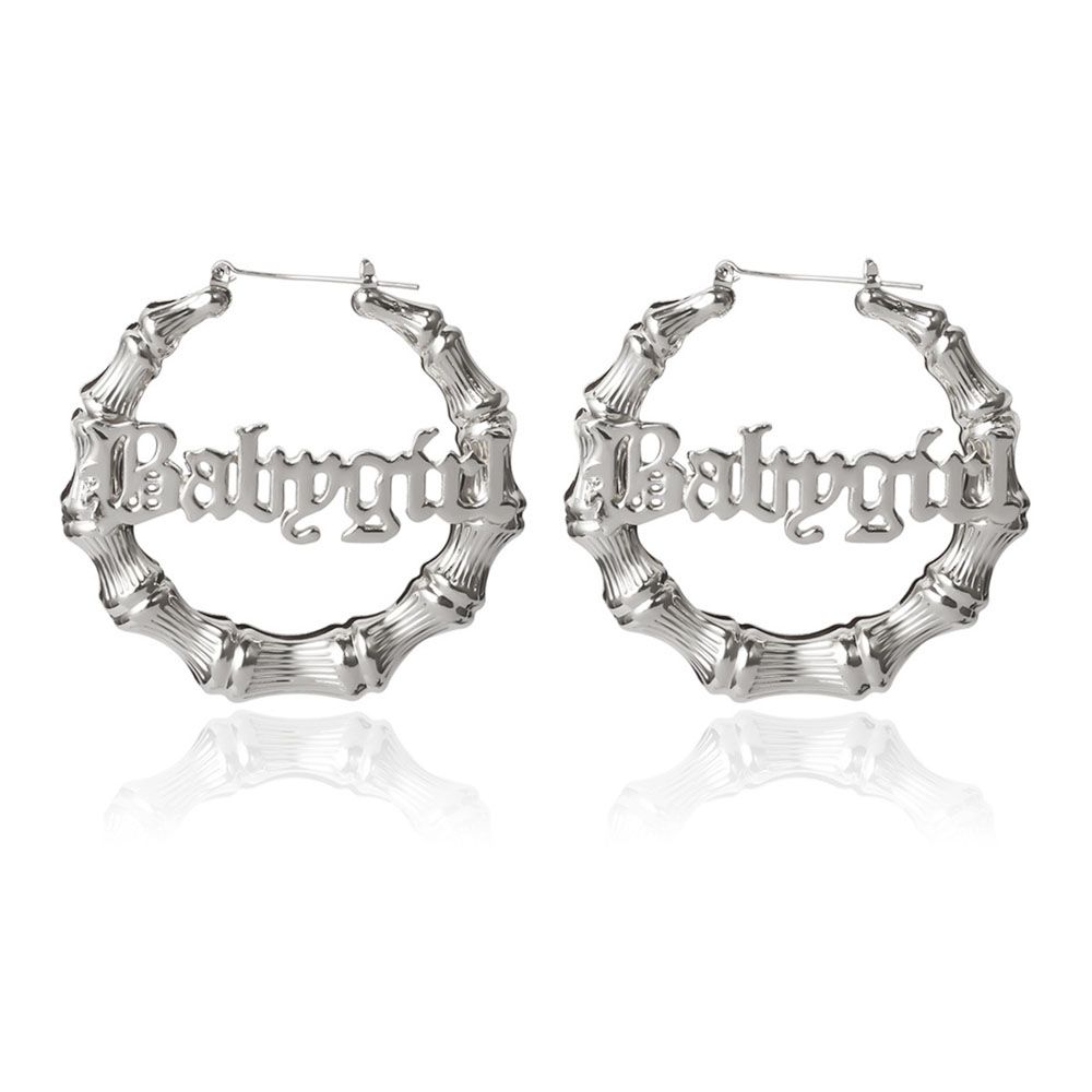 

Буква Бамбук Оверсайз Полые Подвесные Серьги Вечерние Украшения Модные Аксессуары Серьги-Кольца Circle
