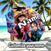 Custom Name Personalized Demon Slayer Print Umbrella, Auto Open Close, 8‑Rib Sturdy Frame, Commute Camping Hiking Use, Birthday Gift