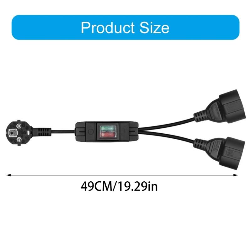4.8mm to 4.8mm Male to Double Female Extension Cord Socket Control Switching Suitable For Home Office Outdoor