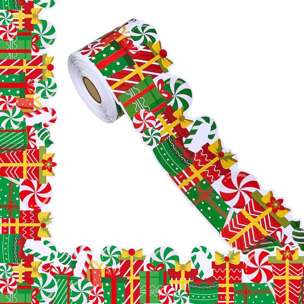 Self Adhesive Border Sticker Roll Waterproof Christmas Border Stickers  Bulletin Board Decorating C