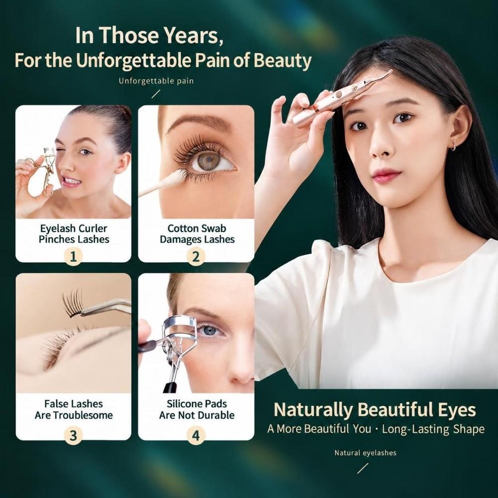 Heated Eyebrow Shaver 2 In 1 Automatic Eyebrow Trimmer Portable Electric Eyelash Curler for Women