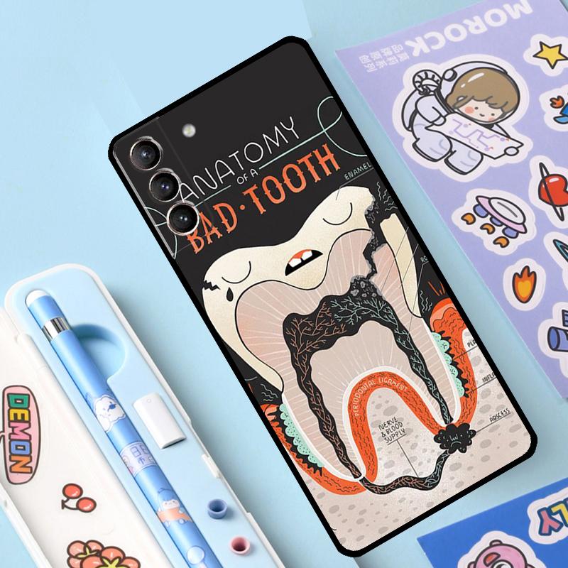 Human Tooth Anatomy Case For Samsung Galaxy S23 S21 S22 Ultra Plus Note 10 20 S8 S9 S10 Plus S20 FE Cover Case